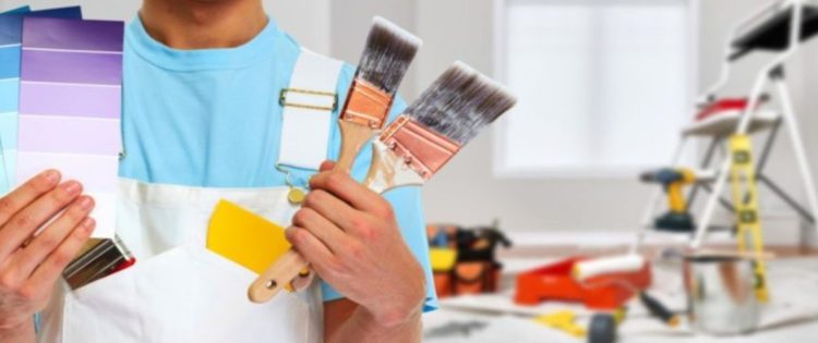 What steps are taken to ensure a clean and tidy work area during and after painting?
